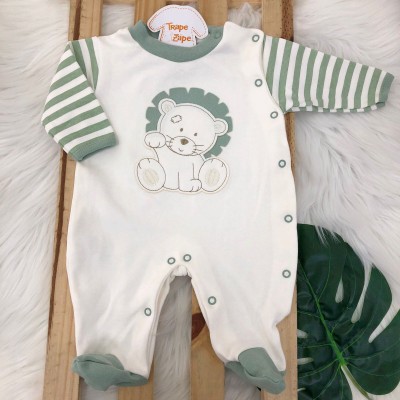 Macacão Trape Zape - Leãozinho - Off White e Verde